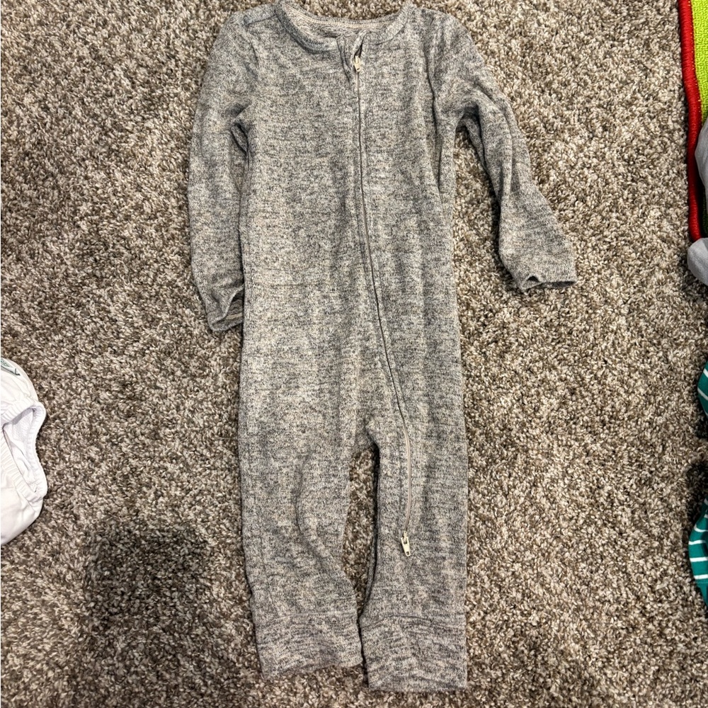Cloud Island Gray Footies One Piece